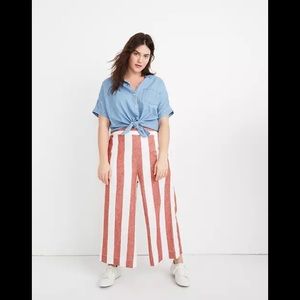 Madewell Huston Pull-On Crop Pants in Bold Stripe
